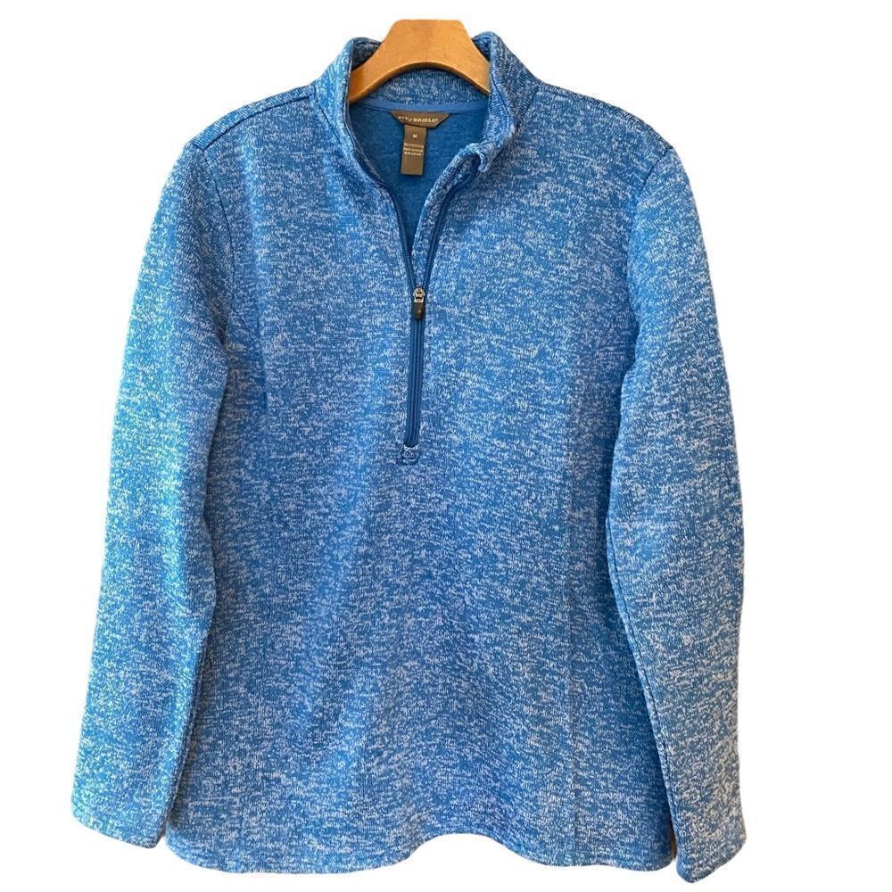 Bit & Brittle Sz M Blue Athleisure 1/4 Zip Outdoor Riding Warm Pullover Jacket